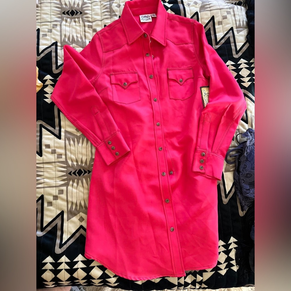 NWT hot pink western dress